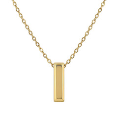 Elegant Gold Necklace with Vertical Bar Pendant for Women.