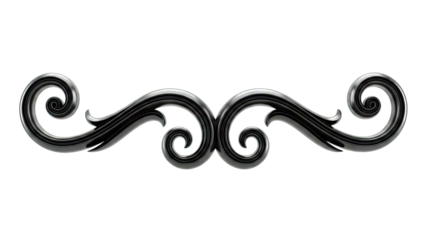 Black ornate scrollwork decorative element