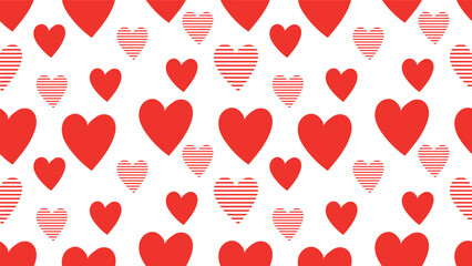 seamless pattern background with red hearts. wallpaper and paper wrapping decoration