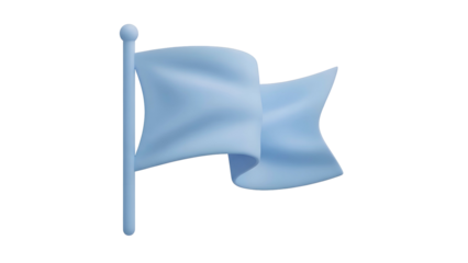 Blue flag waving on a pole.