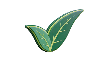 Green Check Mark Leaf Symbol