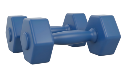 Blue Dumbbell Weights for Fitness Training.