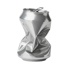 Crushed Aluminum Can Isolated Black Background