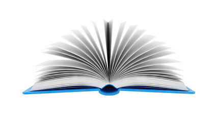 Open Book with White Pages and Blue Cover