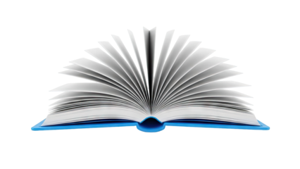 Open Book with White Pages and Blue Cover