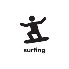 simple black surfing icon design template