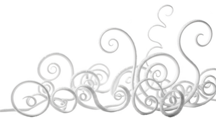 White swirling organic tendrils with textured surface against background isolated on a transparent background