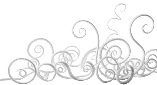 White swirling organic tendrils with textured surface against background isolated on a transparent background - Powered by Adobe