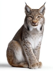 Obraz premium A small cat is sitting on a white background