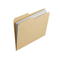 Manilla Folder With Papers Isolated On Black