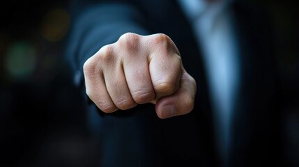 A man in a suit pointing his finger forward.
