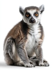 Obraz premium A lemur is sitting on a white background
