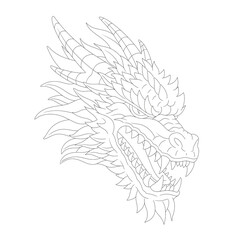hand drawn illustration of an dragon