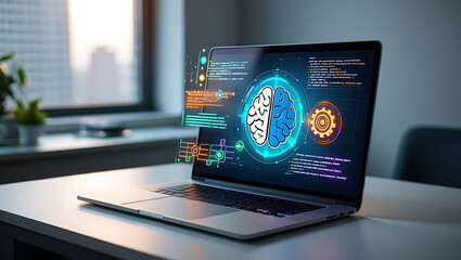 Advanced neural network analysis on modern laptop screen