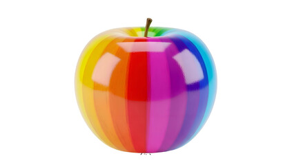 Obraz premium Rainbow Colored Apple with Shiny Surface.