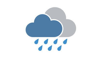 Obraz premium Rainy Cloud Icon Weather Forecast Storm Precipitation Symbol.