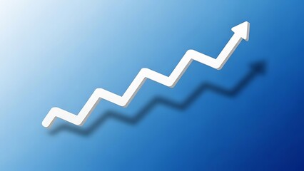 Upward-pointing zigzag arrow symbolizing positive growth and business progress