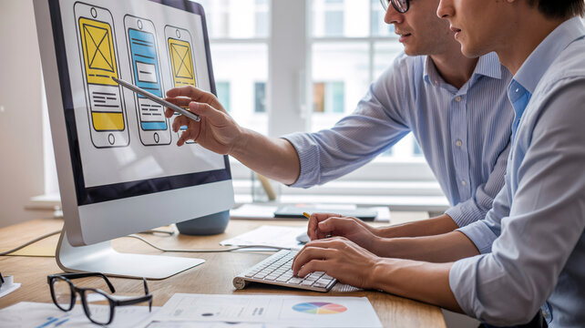 UX UI Designers Creating Mobile App Wireframes and Prototypes