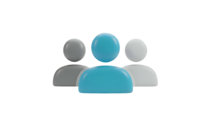 Teamwork Concept with Three People Icons.