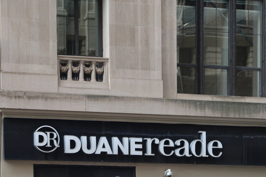 Duane Reade pharmacy drug store at Financial District Broadway & Morris St in New York, NY, USA. August 27, 2025