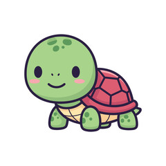 Obraz premium Adorable Cartoon Turtle Illustration