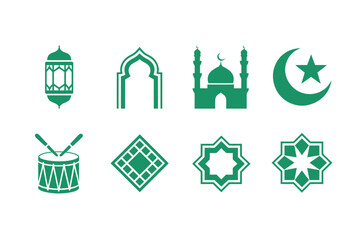 Collection of islamic symbols and elements for design and decoration