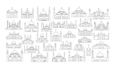 Fototapeta premium Various forms of mosque buildings_26