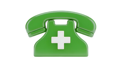 Obraz premium Green Phone with White Medical Cross.