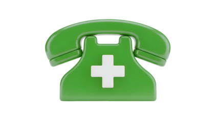 Green Phone with White Medical Cross.