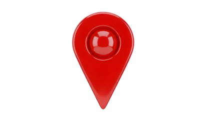 Red Map Pin Icon with Center Dot.