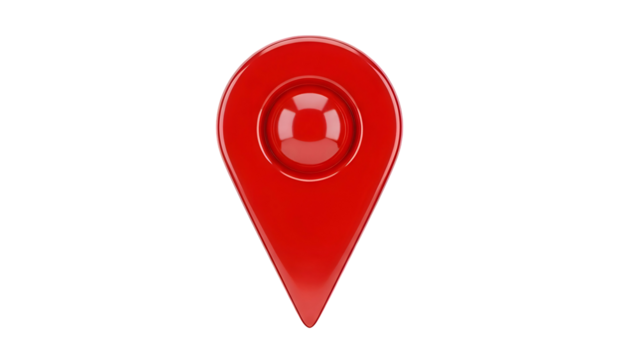 Red Map Pin Icon with Center Dot. - Powered by Adobe