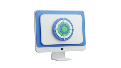 Computer Monitor Displaying Radar Screen Interface.