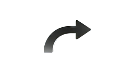 Black curved arrow pointing right