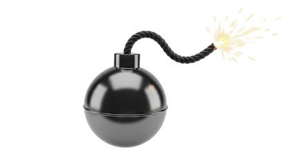 Exploding Bomb with Lit Fuse