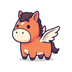 Fototapeta premium Cute Cartoon Pegasus Illustration