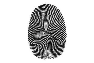 Fingerprint providing biometric authentication for digital security and personal identification with a transparent background