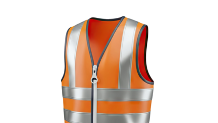 Orange High-Visibility Safety Vest with Reflective Stripes