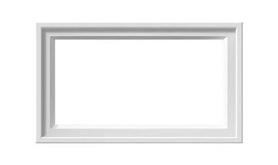 Gray metallic picture frame isolated on transparent background for photo or artwork display