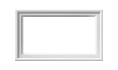 Gray metallic picture frame isolated on transparent background for photo or artwork display