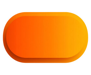 Orange rounded rectangle shape with gradient effect isolated on transparent background