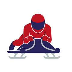 Minimal icon sledge race skeleton sport athlet
