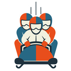 minimal design icon Bob sledge race