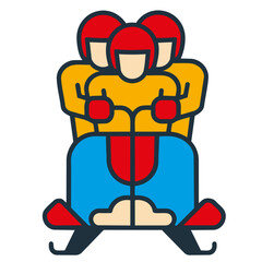 minimal design icon Bob sledge race