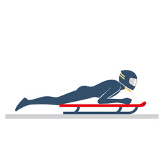 Minimal icon sledge race skeleton sport athlet