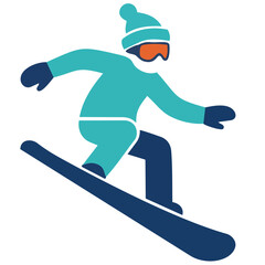Snowboarder minimal flat design
