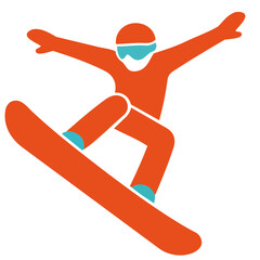 Snowboarder minimal flat design