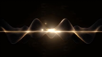 Audio Visualizer with Smooth Gold Wave Motion - Powered by Adobe
