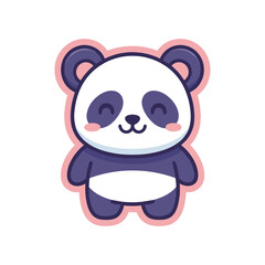 Fototapeta premium Adorable Panda Bear Cartoon Character Illustration