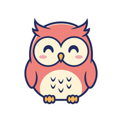 Fototapeta premium Adorable Cartoon Owl Vector Illustration