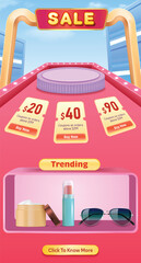 Grand Sale Landing Page Design Vector Illustration For Website and Mobile. E-commerce Design Template.